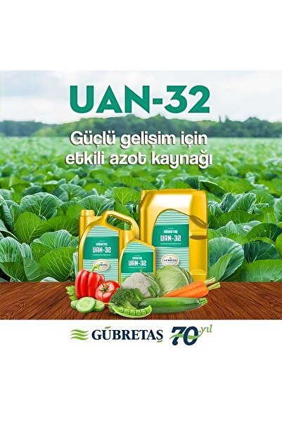 GÜBRETAŞ U.A.N. 32 - YÜKSEK AZOTLU SIVI YAPRAK GÜBRESİ 20 LT